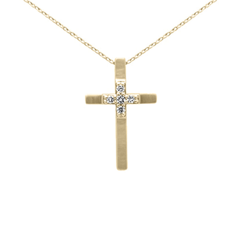 SPECIAL! .10ct G SI 14K Yellow Gold Diamond Cross Pendant Necklace