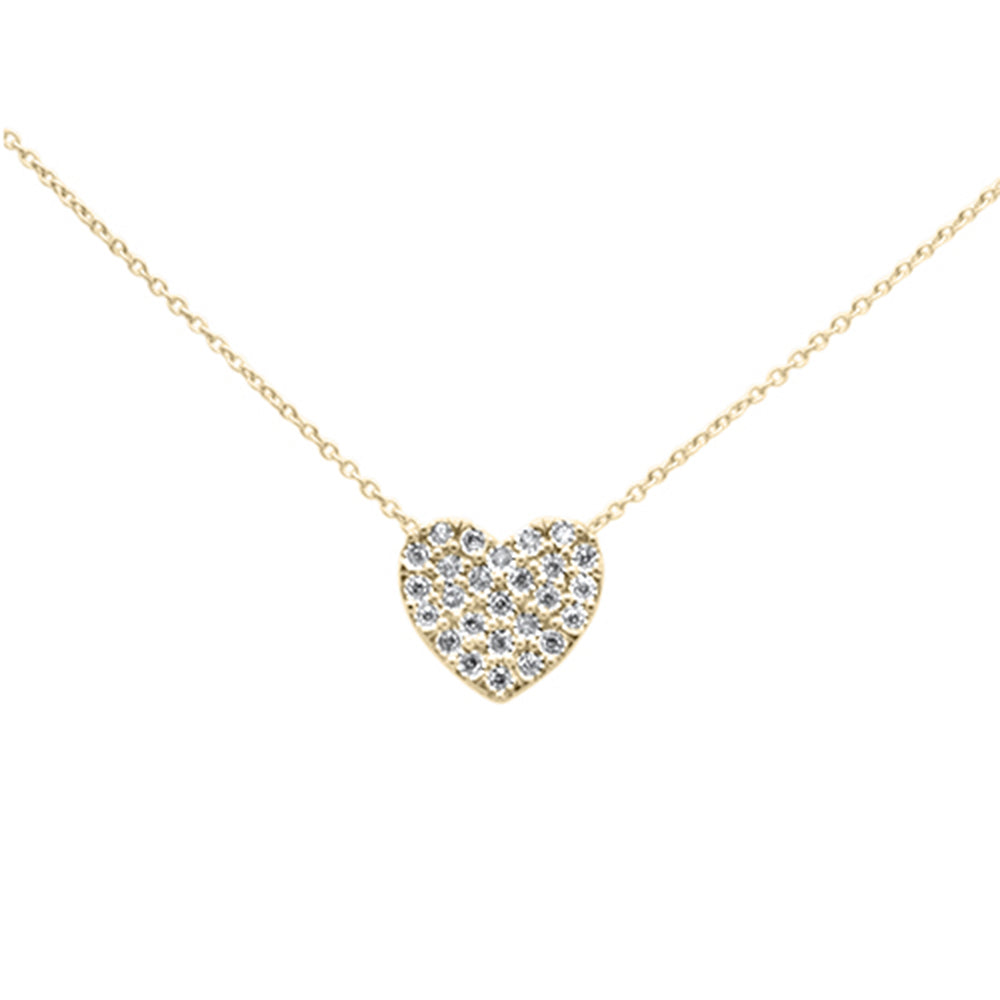 DIAMOND CLOSEOUT! .11ct G SI 10K Yellow Gold Diamond Heart Pendant Necklace