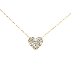 DIAMOND CLOSEOUT! .11ct G SI 10K Yellow Gold Diamond Heart Pendant Necklace