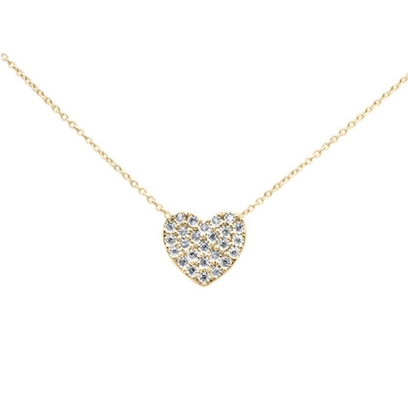 DIAMOND CLOSEOUT! .11ct G SI 10K Yellow Gold Diamond Heart Pendant Necklace