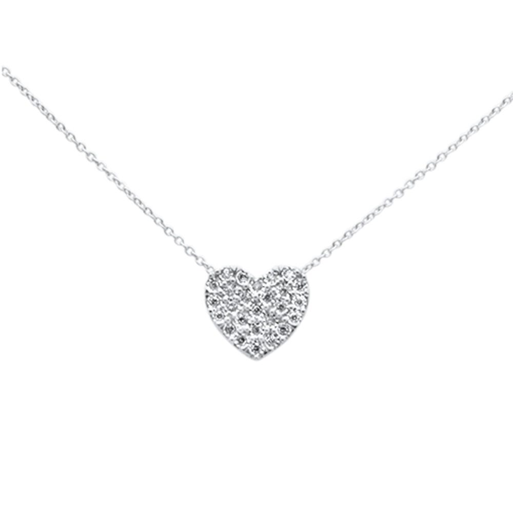 DIAMOND CLOSEOUT! .11ct G SI 10K White Gold Diamond Heart Pendant Necklace