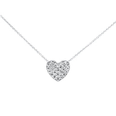 DIAMOND CLOSEOUT! .11ct G SI 10K White Gold Diamond Heart Pendant Necklace