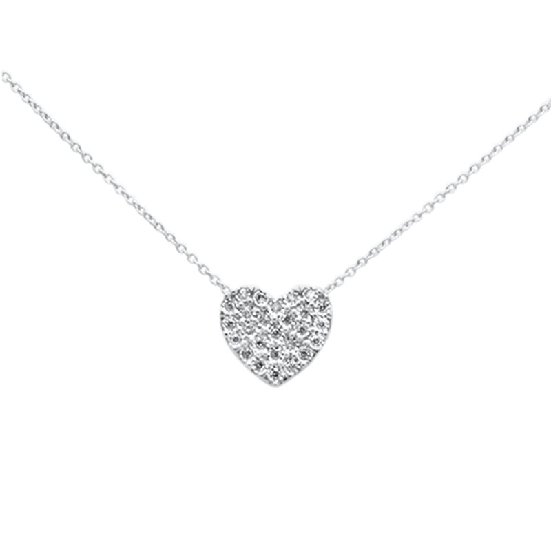 DIAMOND CLOSEOUT! .11ct G SI 10K White Gold Diamond Heart Pendant Necklace