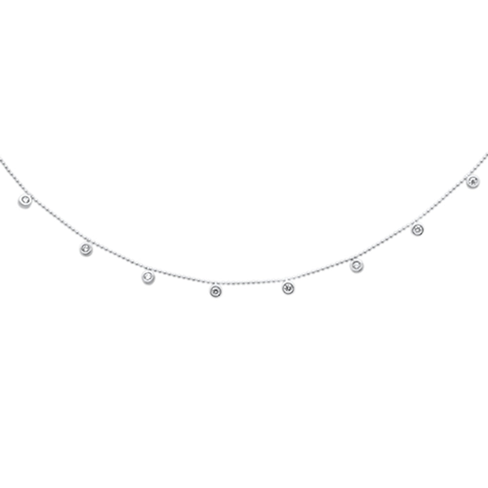 DIAMOND CLOSEOUT! .32ct G SI 14K White Gold Diamond Bead Style Chain Dia By The Yard Pendant Necklace