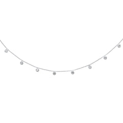 DIAMOND CLOSEOUT! .32ct G SI 14K White Gold Diamond Bead Style Chain Dia By The Yard Pendant Necklace