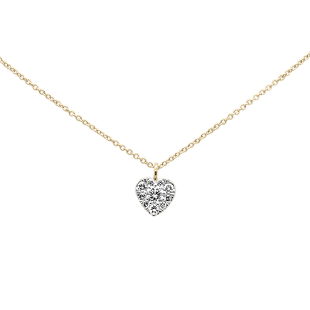 DIAMOND CLOSEOUT! .27ct G SI 14K Yellow Gold Diamond Heart Pendant Necklace