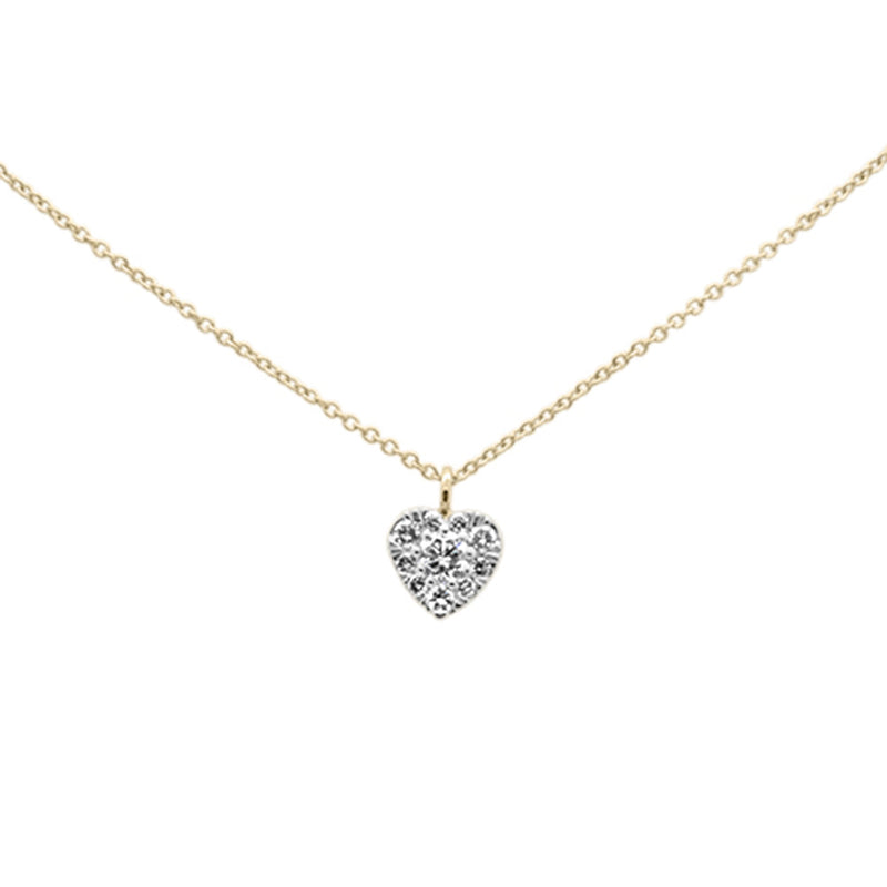 DIAMOND CLOSEOUT! .27ct G SI 14K Yellow Gold Diamond Heart Pendant Necklace