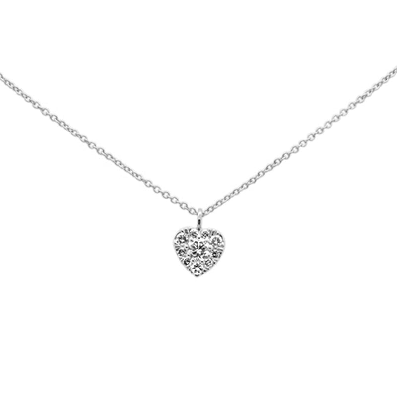 DIAMOND CLOSEOUT! .25ct G SI 14K White Gold Diamond Heart Pendant Necklace