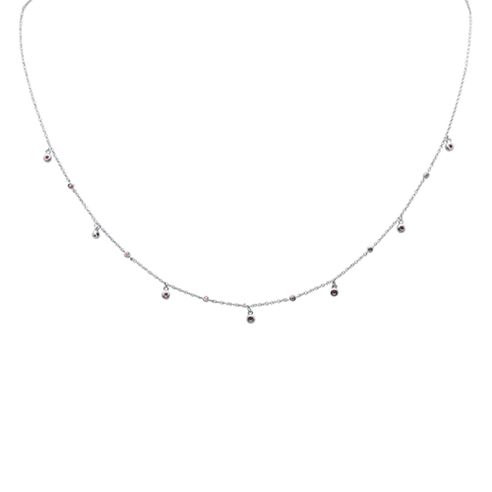 DIAMOND CLOSEOUT!  .16ct G SI 14K White Gold Ruby Gemstone Pendant Necklace 18" Long