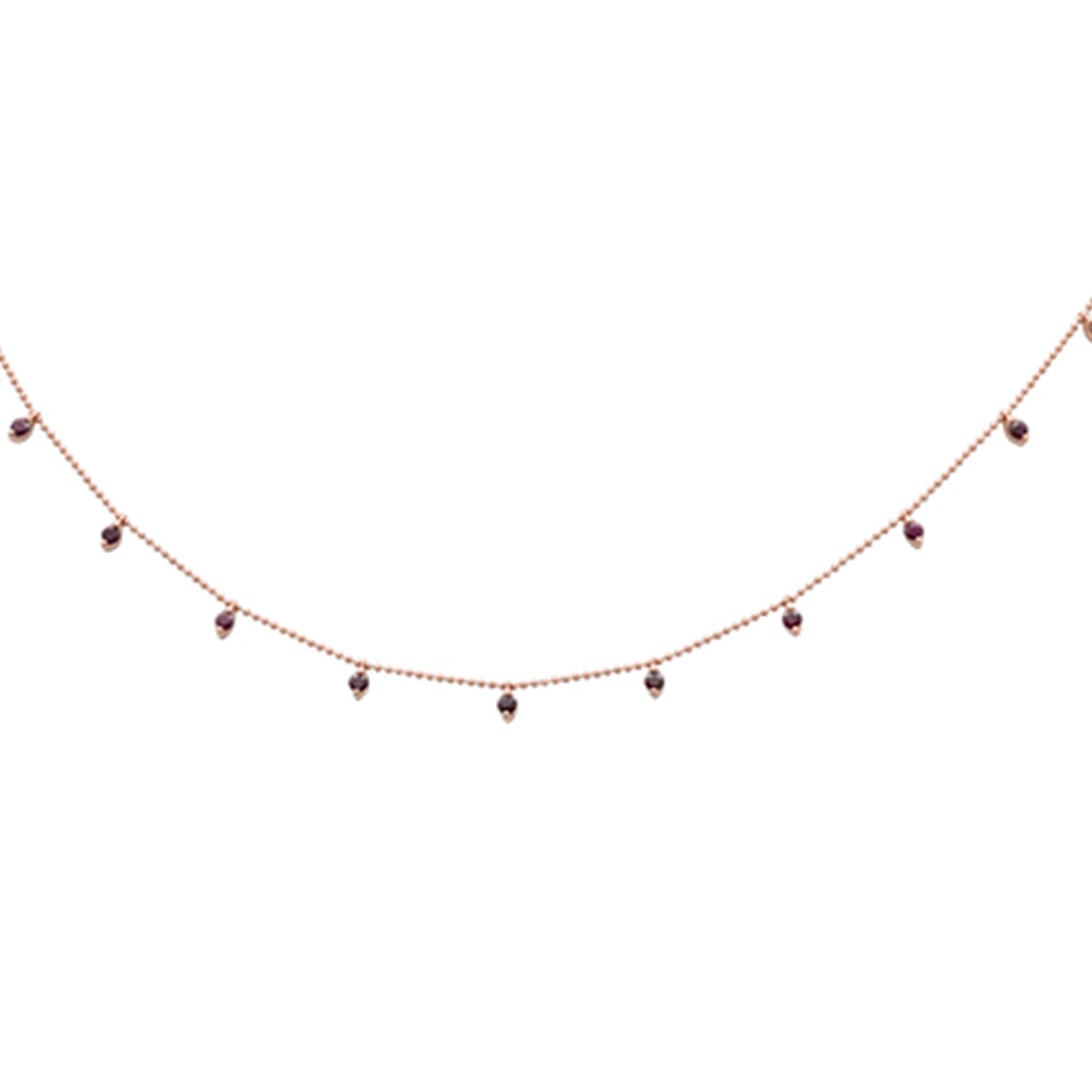 GEMSTONE CLOSEOUT!  1.03ct G SI 14K Rose Gold Ruby Gemstones Bead Style Chain Ruby Gemstone Pendant Necklace