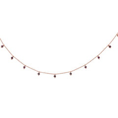 GEMSTONE CLOSEOUT!  1.03ct G SI 14K Rose Gold Ruby Gemstones Bead Style Chain Ruby Gemstone Pendant Necklace