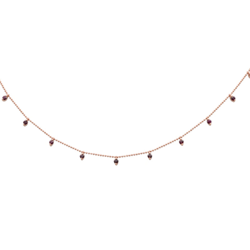 GEMSTONE CLOSEOUT!  1.03ct G SI 14K Rose Gold Ruby Gemstones Bead Style Chain Ruby Gemstone Pendant Necklace