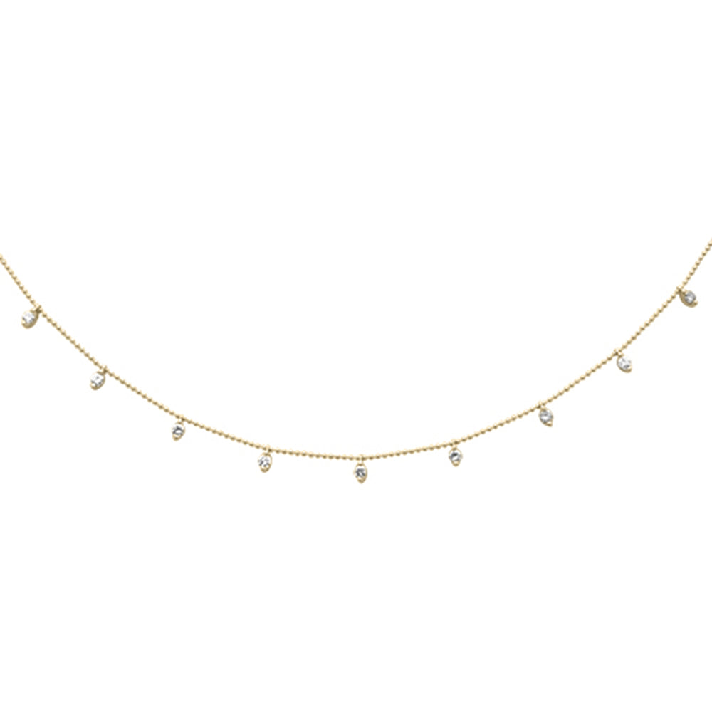 SPECIAL! .84ct G SI 14K Yellow Gold Diamond Bead Style Chain Dia by The Yard Pendant Necklace