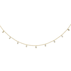 SPECIAL! .84ct G SI 14K Yellow Gold Diamond Bead Style Chain Dia by The Yard Pendant Necklace