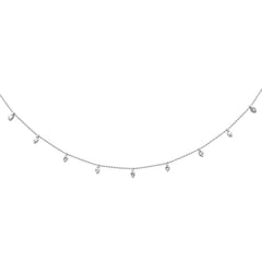 SPECIAL! .86ct G SI 14K White Gold Diamond Bead Style Chain Dia by The Yard Pendant Necklace