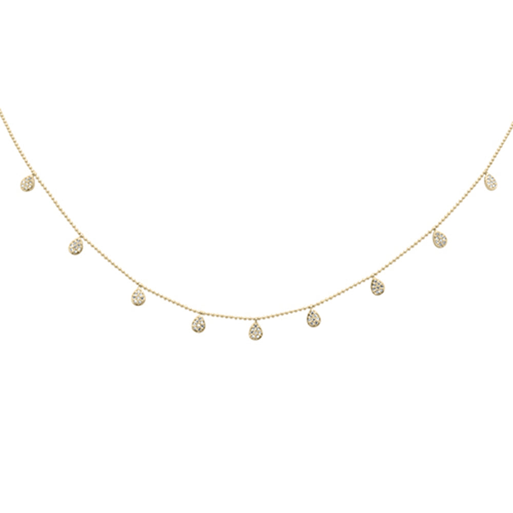 DIAMOND CLOSEOUT! .27ct G SI 14K Yellow Gold Diamond Bead Style Chain Dia by The Yard Pendant Necklace