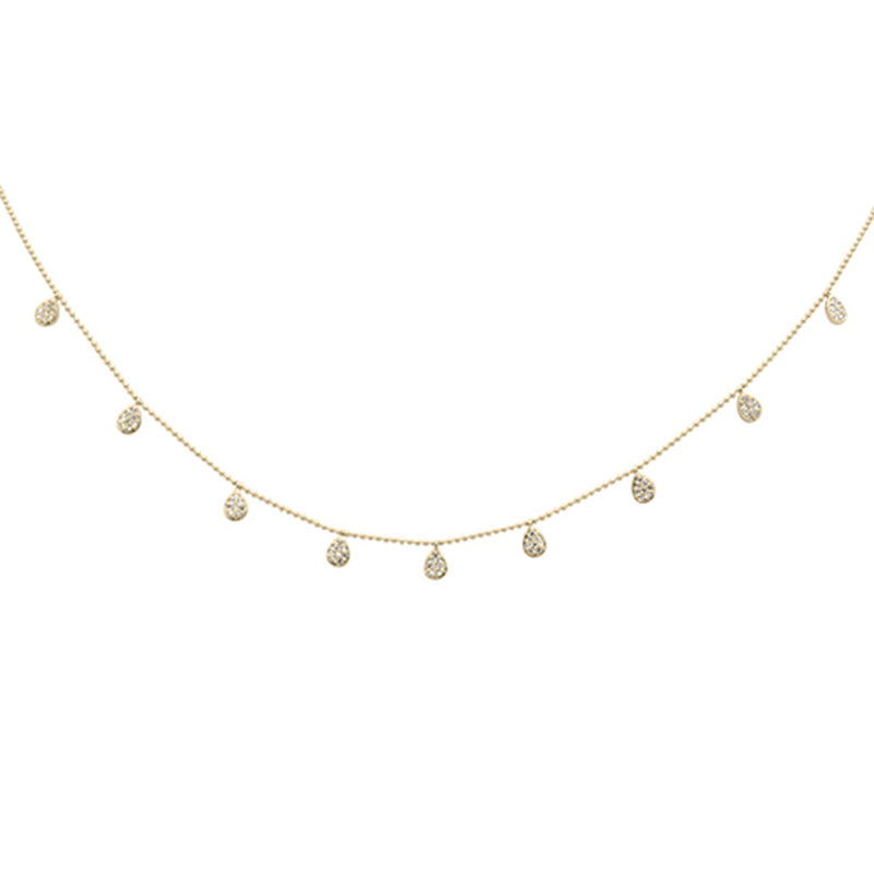 DIAMOND CLOSEOUT! .27ct G SI 14K Yellow Gold Diamond Bead Style Chain Dia by The Yard Pendant Necklace