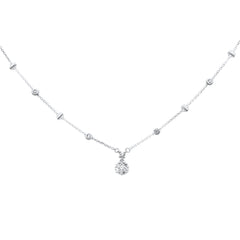 DIAMOND CLOSEOUT! .32ct G SI 14K White Gold Diamond Round Shaped Dia by the Yard Pendant Necklace