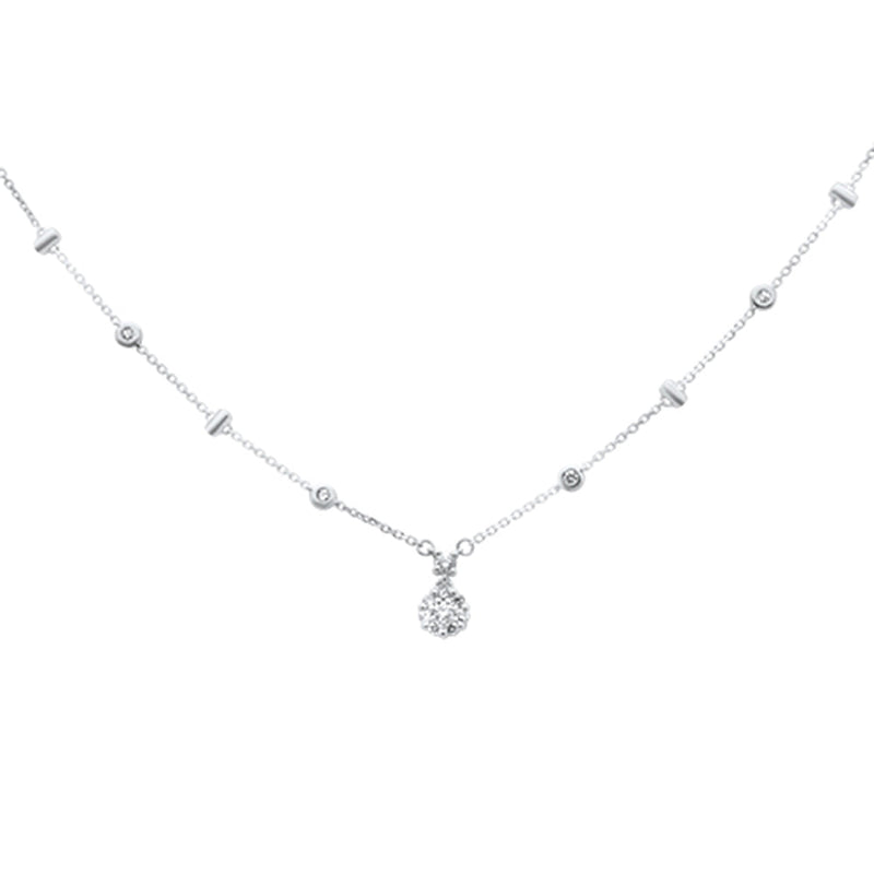 DIAMOND CLOSEOUT! .32ct G SI 14K White Gold Diamond Round Shaped Dia by the Yard Pendant Necklace