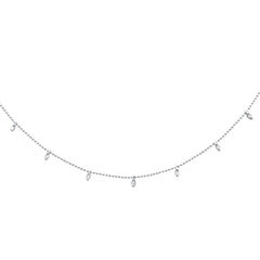 SPECIAL!.02ct G SI 14K White Gold Diamond Dangling Pendant Necklace 18" Long