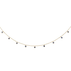 GEMSTONE CLOSEOUT!  1.08ct G SI 14K Yellow Gold Blue Sapphire Bead Style Chain Pendant Necklace