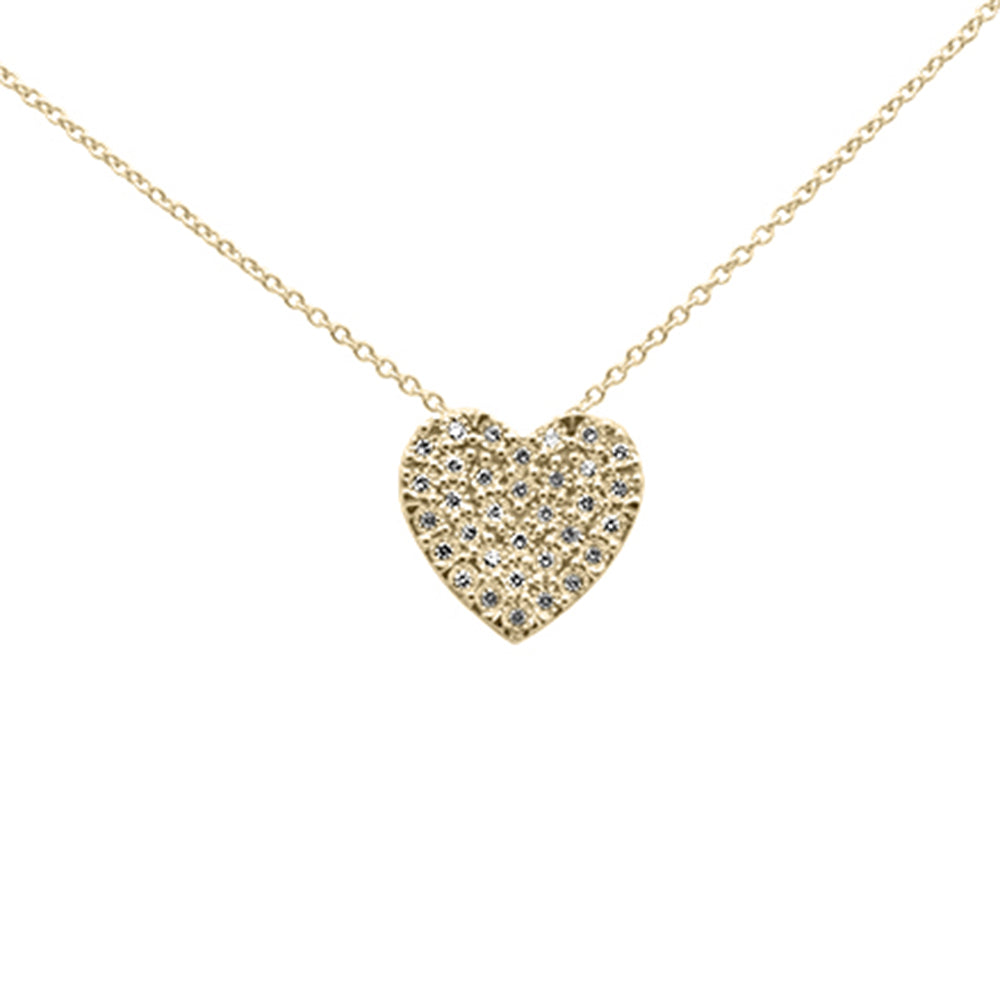 DIAMOND CLOSEOUT! .15ct G SI 10K Yellow Gold Diamond Heart Pendant Necklace