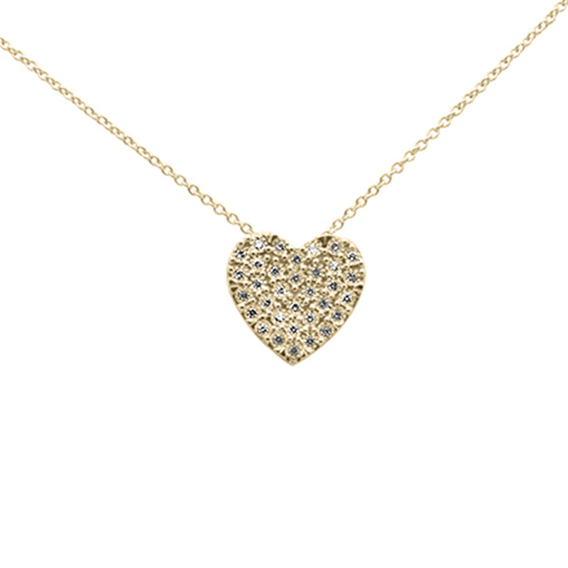 DIAMOND CLOSEOUT! .15ct G SI 10K Yellow Gold Diamond Heart Pendant Necklace