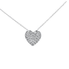DIAMOND CLOSEOUT! .15ct G SI 10K White Gold Diamond Heart Pendant Necklace