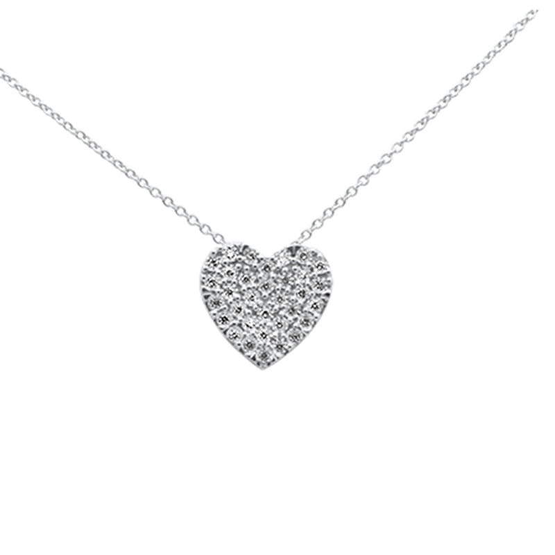 DIAMOND CLOSEOUT! .15ct G SI 10K White Gold Diamond Heart Pendant Necklace