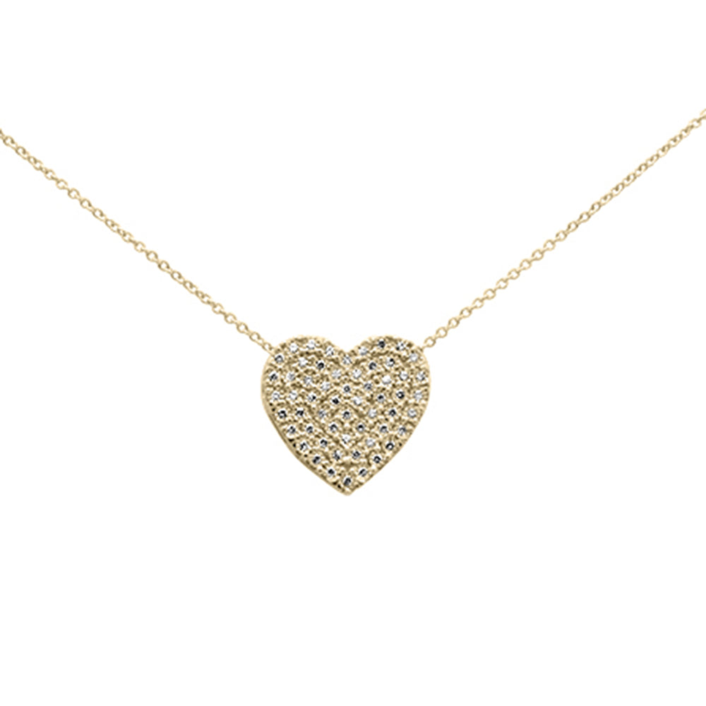 DIAMOND CLOSEOUT! .26ct G SI 10K Yellow Gold Diamond Heart Pendant Necklace
