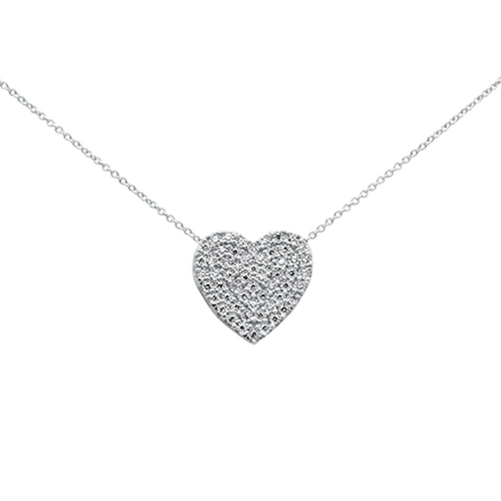 DIAMOND CLOSEOUT! .26ct G SI 10K White Gold Diamond Heart Pendant Necklace