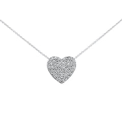 DIAMOND CLOSEOUT! .26ct G SI 10K White Gold Diamond Heart Pendant Necklace