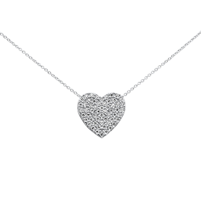 DIAMOND CLOSEOUT! .26ct G SI 10K White Gold Diamond Heart Pendant Necklace