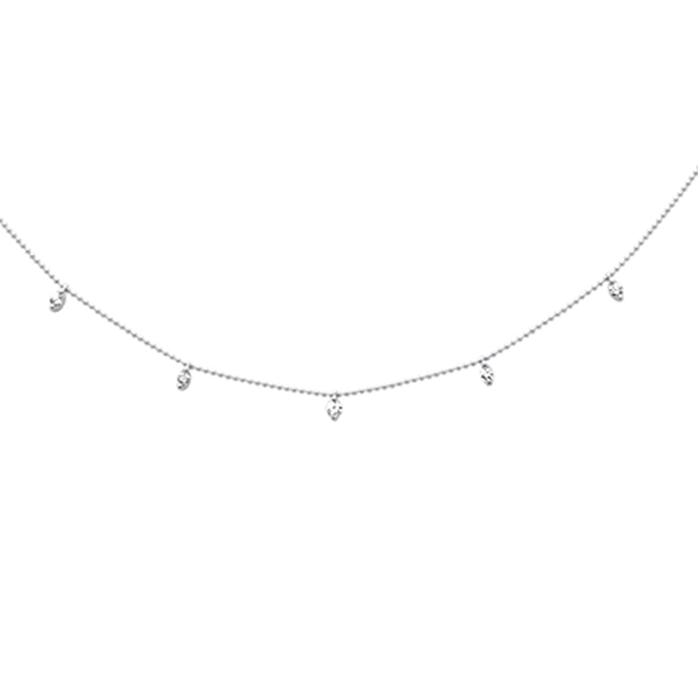 SPECIAL! .26ct G SI 14K White Gold Diamond Bead Style Drop Pendant Necklace