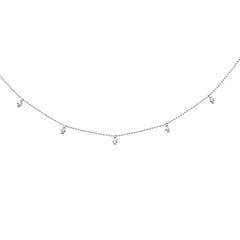 SPECIAL! .26ct G SI 14K White Gold Diamond Bead Style Drop Pendant Necklace