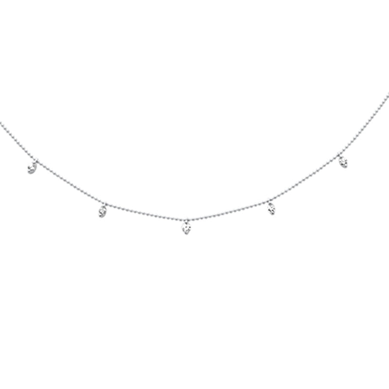 SPECIAL! .26ct G SI 14K White Gold Diamond Bead Style Drop Pendant Necklace