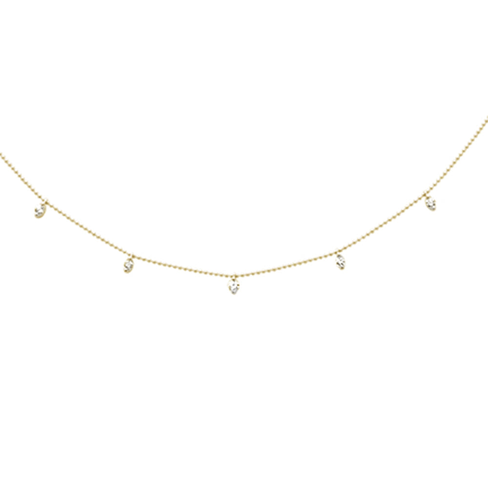 SPECIAL! .24ct G SI 14K Yellow Gold Diamond Bead Style Drop Pendant Necklace