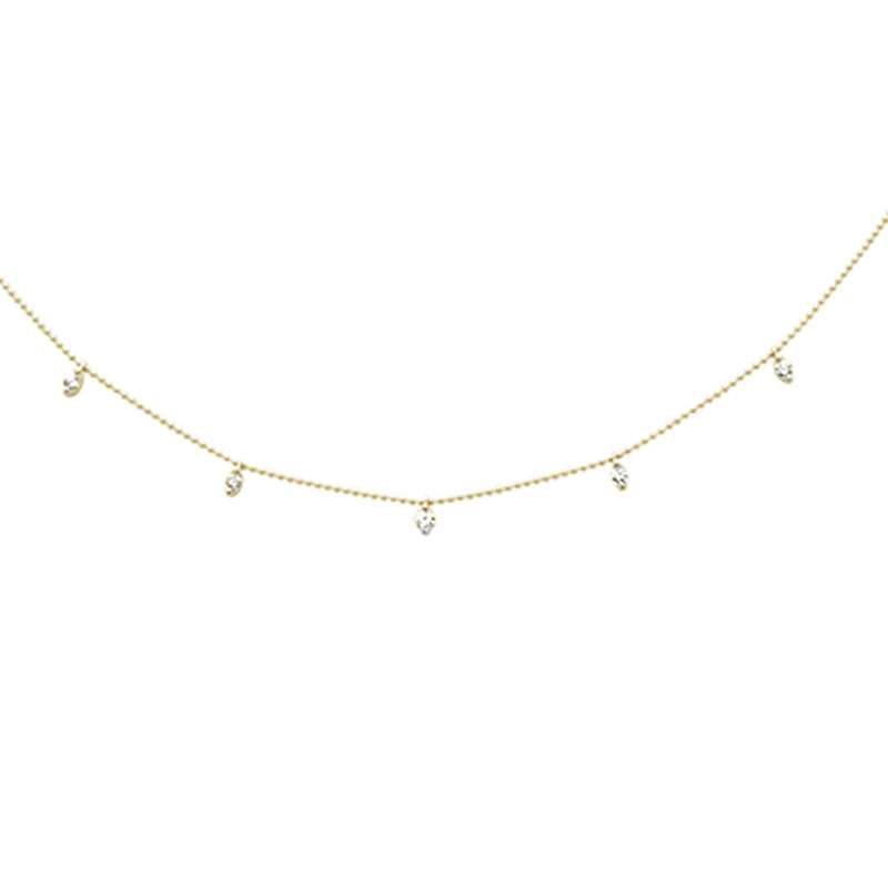 SPECIAL! .24ct G SI 14K Yellow Gold Diamond Bead Style Drop Pendant Necklace