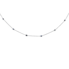 GEMSTONE CLOSEOUT!  .62ct G SI 14K White Gold Blue Sapphire Gemstone By the Yard Style Pendant Necklace