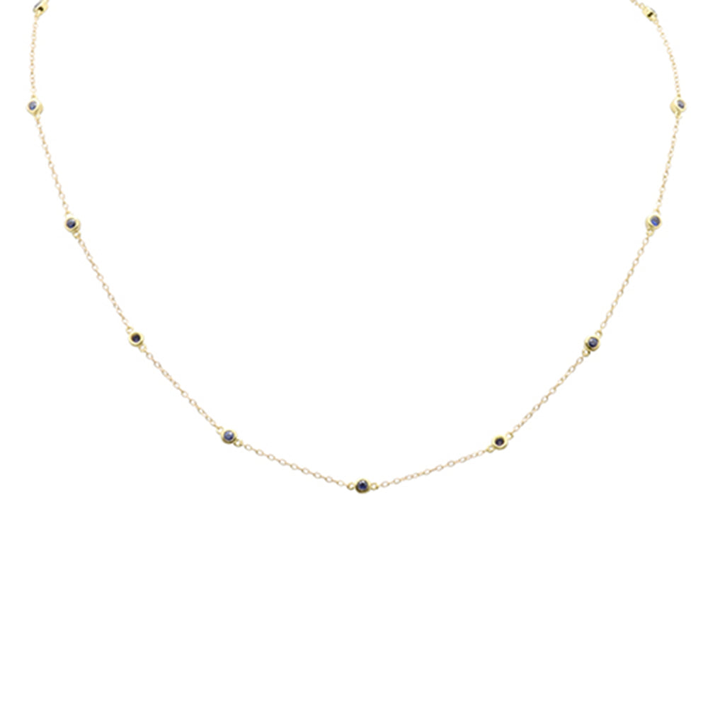 SPECIAL!.60ct G SI 14K Yellow Gold Blue Sapphire Gemstones Pendant Necklace 16+2" Ext Long