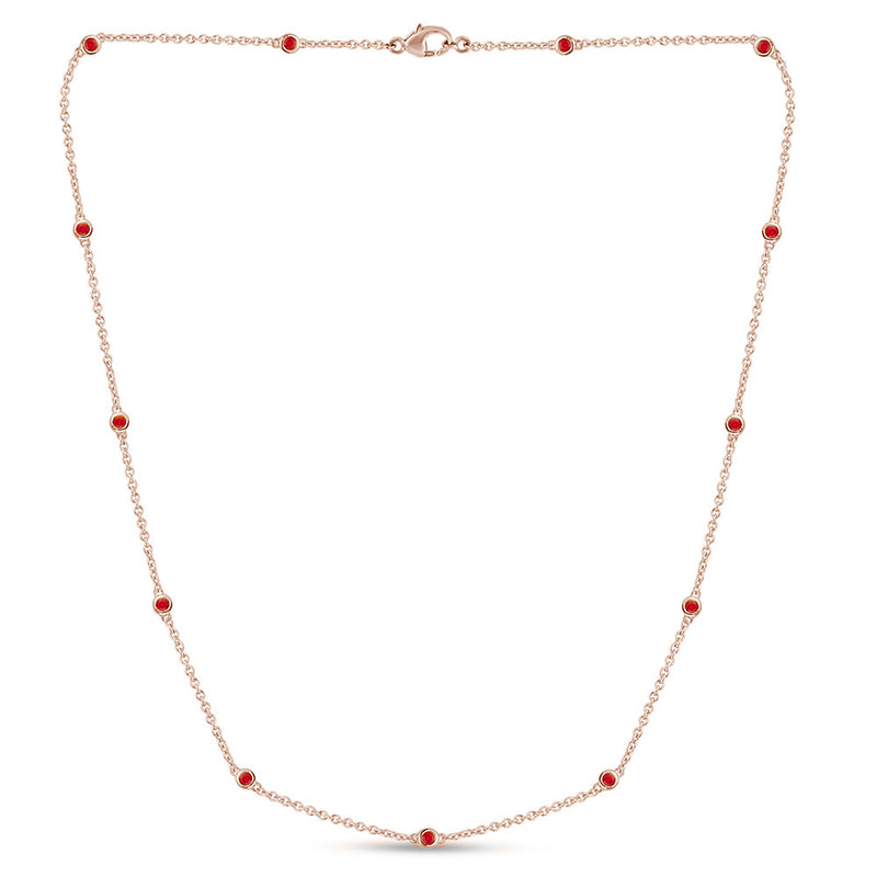 GEMSTONE CLOSEOUT!  .55ct G SI 14K Rose Gold Natural Ruby Gemstone by the yard Pendant Necklace