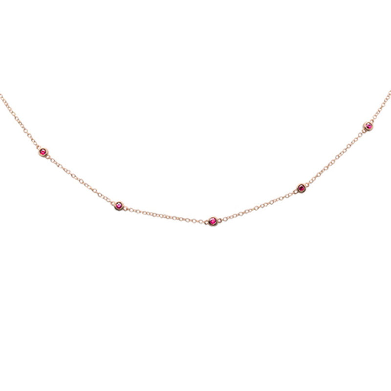 GEMSTONE CLOSEOUT!  .55ct G SI 14K Rose Gold Natural Ruby Gemstone by the yard Pendant Necklace