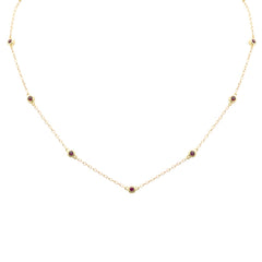 SPECIAL! .66ct G SI 14K Yellow Gold Ruby Gemstone Necklace 16" + 2" Ext