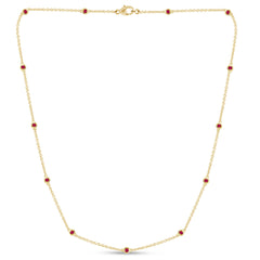 SPECIAL! .66ct G SI 14K Yellow Gold Ruby Gemstone Necklace 16" + 2" Ext
