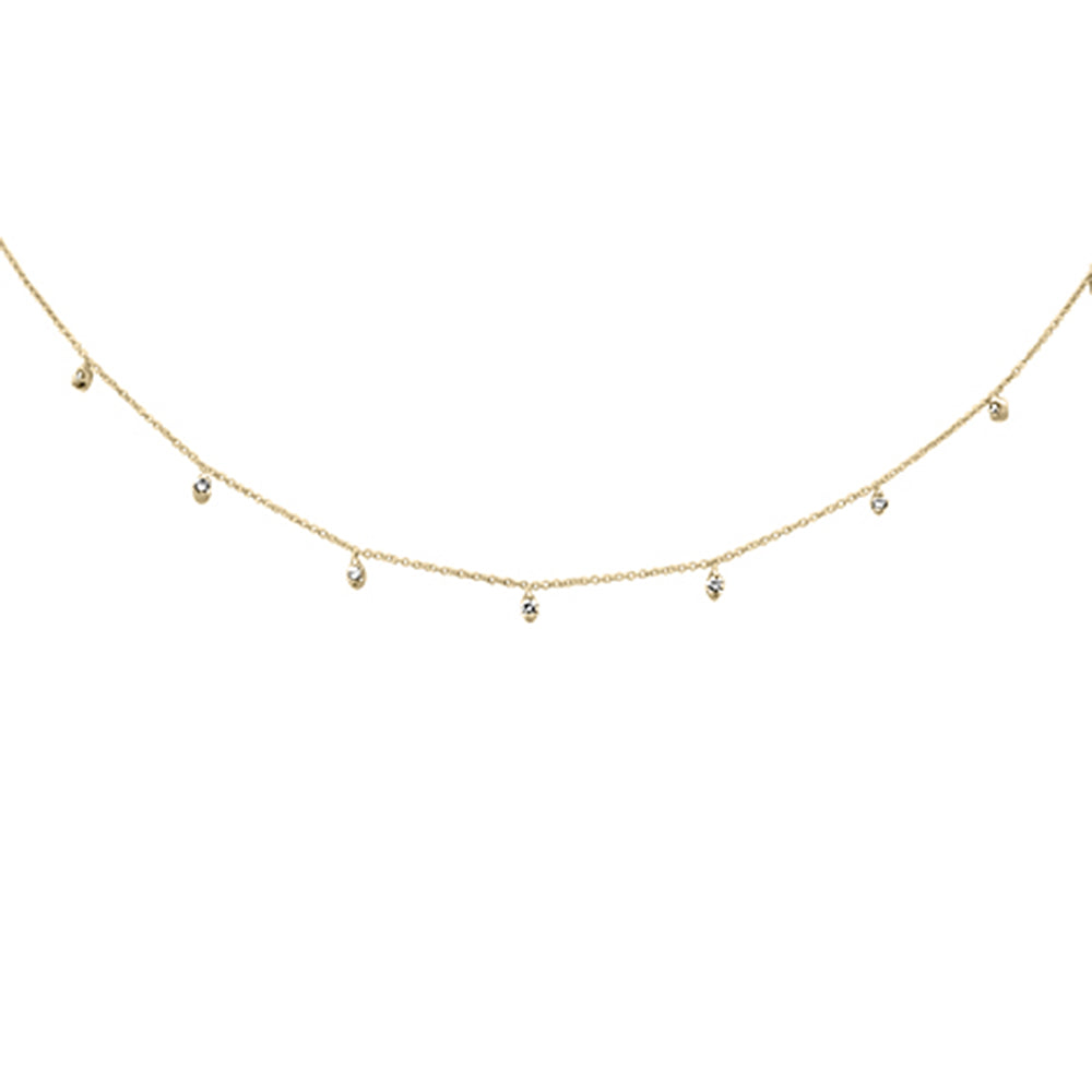 SPECIAL! .34ct G SI 14K Yellow Gold Diamond Dia By the Yard Pendant Necklace