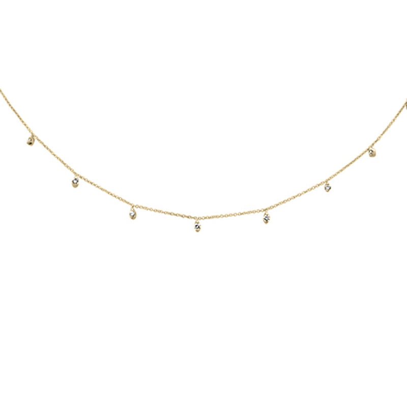 SPECIAL! .34ct G SI 14K Yellow Gold Diamond Dia By the Yard Pendant Necklace