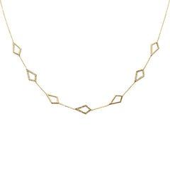 DIAMOND CLOSEOUT! .40ct G SI 14K Yellow Gold Diamond Geometric Pendant Necklace