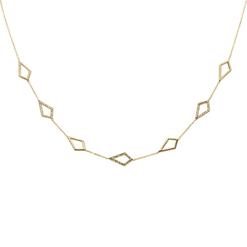 DIAMOND CLOSEOUT! .40ct G SI 14K Yellow Gold Diamond Geometric Pendant Necklace