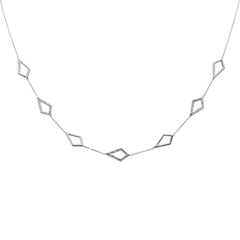 DIAMOND CLOSEOUT! .42ct G SI 14K White Gold Diamond Geometric Pendant Necklace