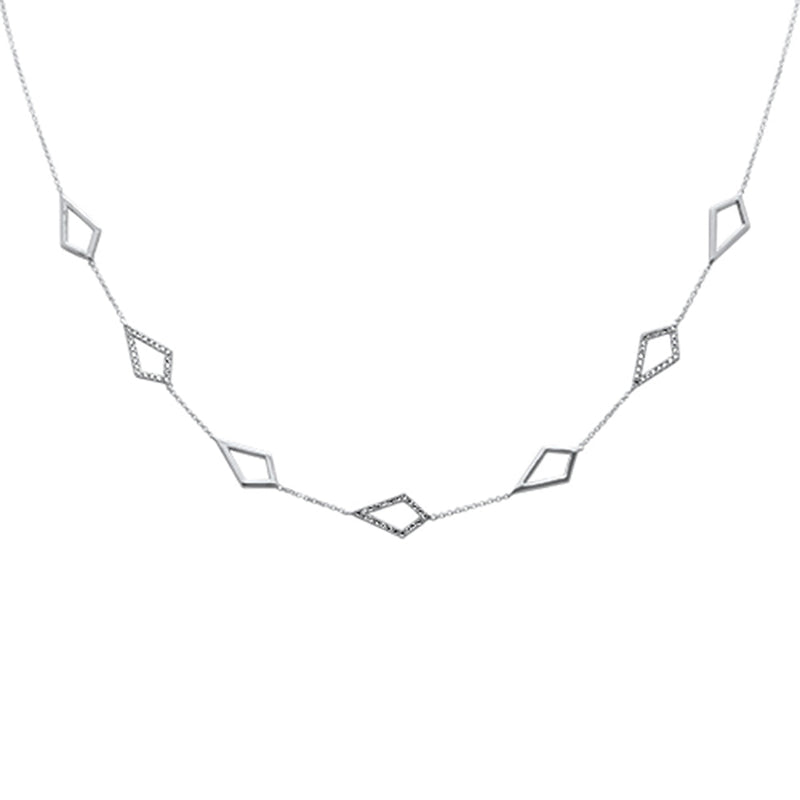 DIAMOND CLOSEOUT! .42ct G SI 14K White Gold Diamond Geometric Pendant Necklace